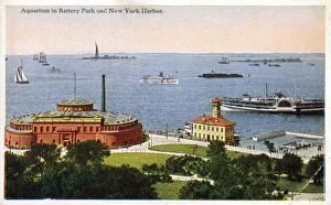 Images Dated 23rd June 2020: Aquarium (formerly Fort Clinton) in Battery Park and New York Harbour, NYC, USA