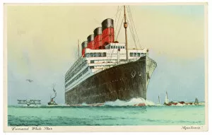 Ships and Boats Collection: Aquitania in Full Steam