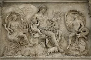 Images Dated 17th March 2009: Ara Pacis Augustae. Tellus panel
