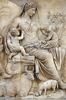 Images Dated 17th March 2009: Ara Pacis Augustae. Tellus panel