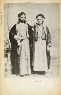 Syrian Prints: Arab Father and son - Aleppo, Syria