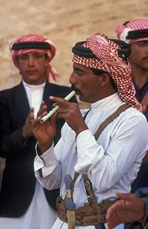 Entertaining Collection: Arab flute player, Jordan