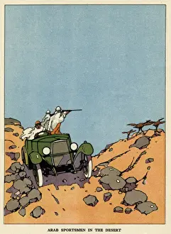 Arab sportsmen in the desert