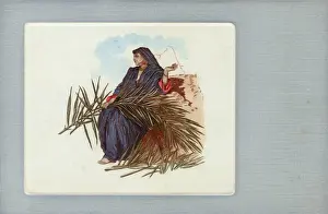 Removing Prints: Arab Woman with palm fronds, Egypt