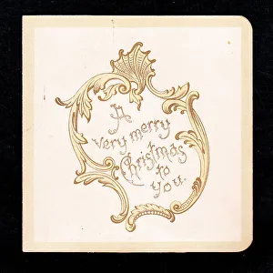 Arabesque design in sepia on a Christmas card
