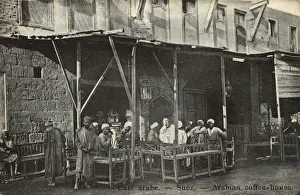Benches Prints: Arabian Cafe / Coffee House - Suez, Egypt