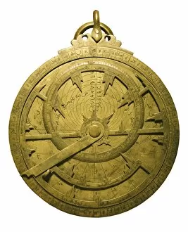 Astronomy Gallery: Arabian flat astrolabe from 10th century. ITALY