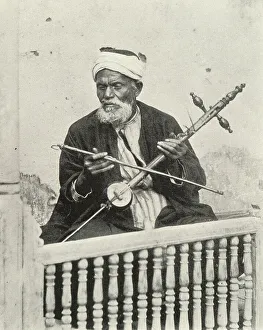 Bowing Prints: Arabian musician playing the Rababa