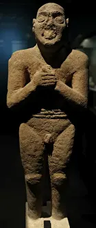 Saudi Prints: Arabic peninsula. Male statue. Limestone. Tarut. National Mu