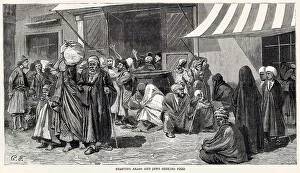 Jews Prints: Arabs and Jews seeking food after burning of Alexandria