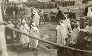 Containers Prints: Arabs and others with oil barrels