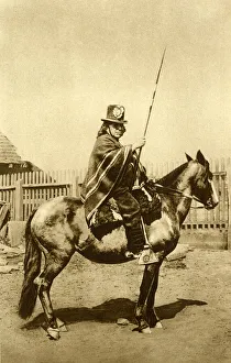 Chilean Gallery: Araucanian chief on horseback, Chile, South America