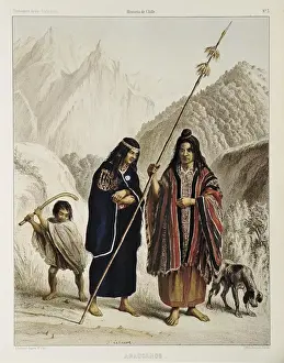 Historia Prints: Araucanos (Araucanians), people of Valpara&#xdcef, Chile