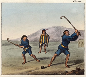 Andes Gallery: Two Araucanos playing pelican, Chile, South America