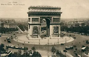 Triomphe Prints: Arc de Triomphe and Place de l Etoile, Paris, France