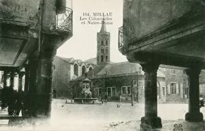 Arcades and Church of Notre Dame at Millau