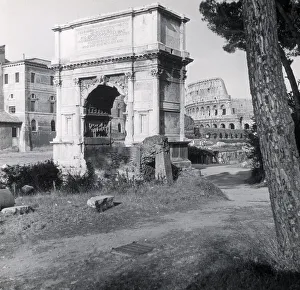 Titus Collection: Arch of Titus and the Colosseum, Rome, Italy