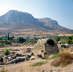 Skyline Prints: The archaeological site of Ancient Corinth, Greece