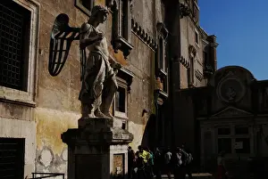 Archangel Michael, 1544. Statue by Raffaello da Montelupo (1