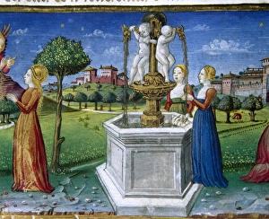 The Archangel St. Raphael visiting the Virgin Mary. Miniatur The Archangel St. Raphael visiting the Virgin Mary. Miniatur