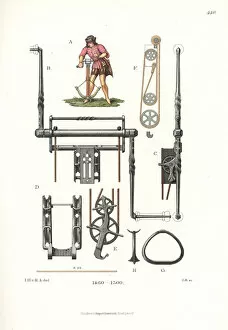 Artworksandappliancesfromthemiddleagestothe17thcentury Collection: Archer with two-pulley winch crossbow
