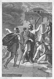 Archimedes Gallery: Archimedes demonstrating reflecting mirrors