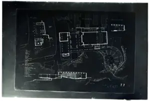 Architects Drawing Negative - Plans for Theatre, St Ives, S