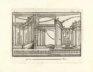 Antiquitiesofherculaneum Gallery: Architectural design full of candelabras, rotundas