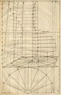 Spiral Prints: Architectural drawing of spiral staircase Date: 1751