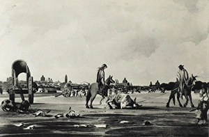 Live Stock Collection: Argentina (19th c.). Ranchers bringing an animal