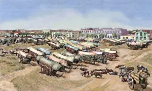 Buenos Prints: Argentina. Buenos Aires. Tumbrils in the marketplace of Lana