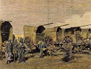 Argentina. Peasants with their tumbrils. 1849. Colored