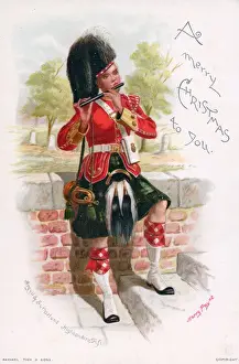 Kilt Prints: Argyll and Sutherland Highlander on a Christmas card