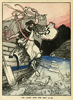 Folks Prints: Arion of Methymna leaping into the sea