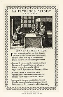 Diversion Prints: Aristocrats playing the game of bagatelle, 17th century