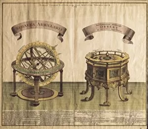 Spherical Collection: Armilar sphere and planetarium (1774). SPAIN