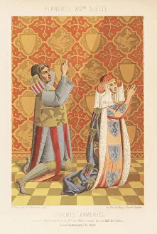 14th Century Prints: Armorial robes of the 14th century, Flanders