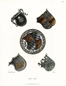 Images Dated 15th November 2019: Armorial shields of the crossbowmens guild, late