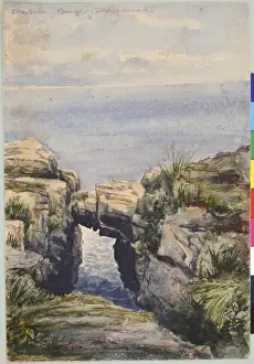 Fleetwood Prints: Armours Hole, Newcastle, Co. Down; verso, Barges, Fleetwood