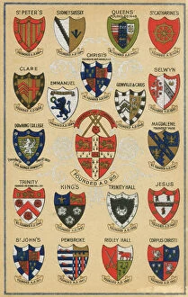 Images Dated 20th October 2020: Arms of the Principal Colleges of Cambridge University