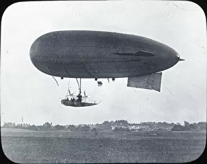 *NEW* Glass Lantern Slide Scans Collection: Army airship Beta, side view in flight
