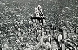 Detroit Prints: US Army Corps, aircraft over Detroit, Michigan, USA