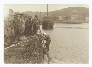 Diver Collection: Army diver preparing to enter the water