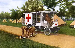 Bearers Prints: US Army Field Hospital and early ambulance - WWI