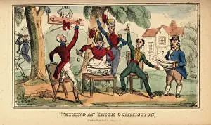 Barn Prints: Army officers performing the Wetting the Commission ritual