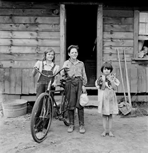 Thurston Prints: Three of the four Arnold children