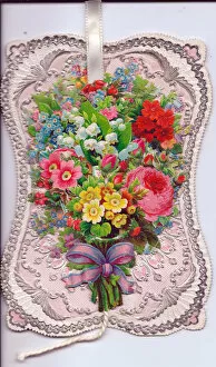 Assorted Gallery: Arrangement of assorted flowers on a greetings card