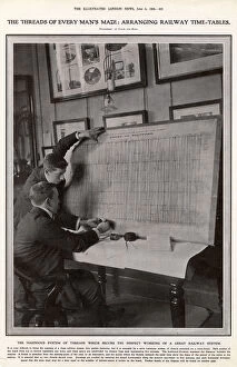 Images Dated 20th September 2018: Arranging railway timetables, 1908