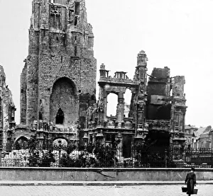 Arras Prints: Arras Cathedral and Hotel de Ville - WW1