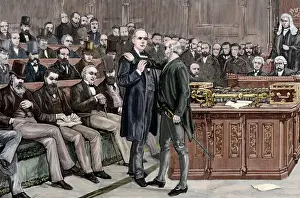 Bradlaugh Prints: Arrest of deputy atheist Brandlaugh for refusing to leave th